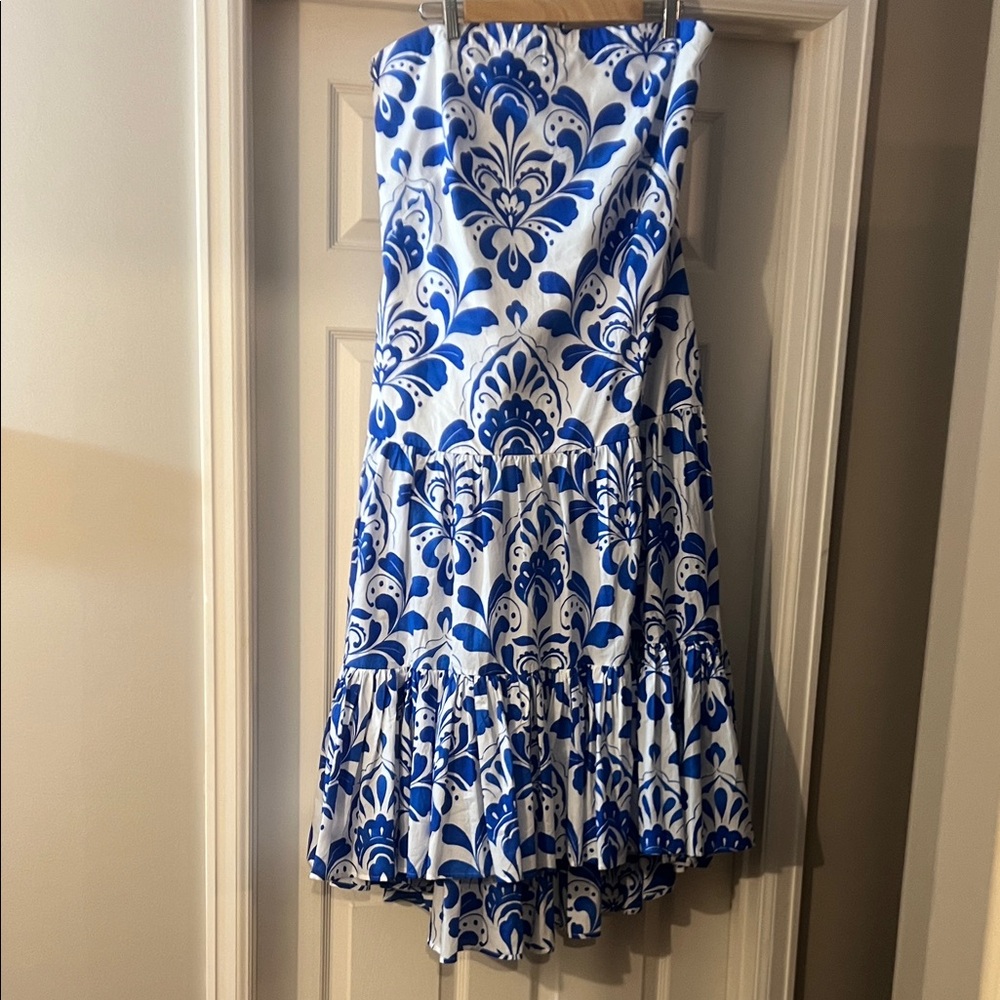 NTW Ann Taylor Sleeveless Floral Blue and White Dress with Straps - Picture 2 of 4